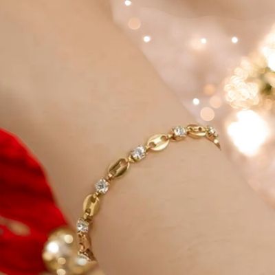 Link Chain Dames Armband Met Steentjes - Roestvrij