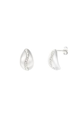 Druppel Oorbellen Met Steentjes - Stainless Steel Oorbellen - Nikkelvrij Oorbellen - Cadeau tip