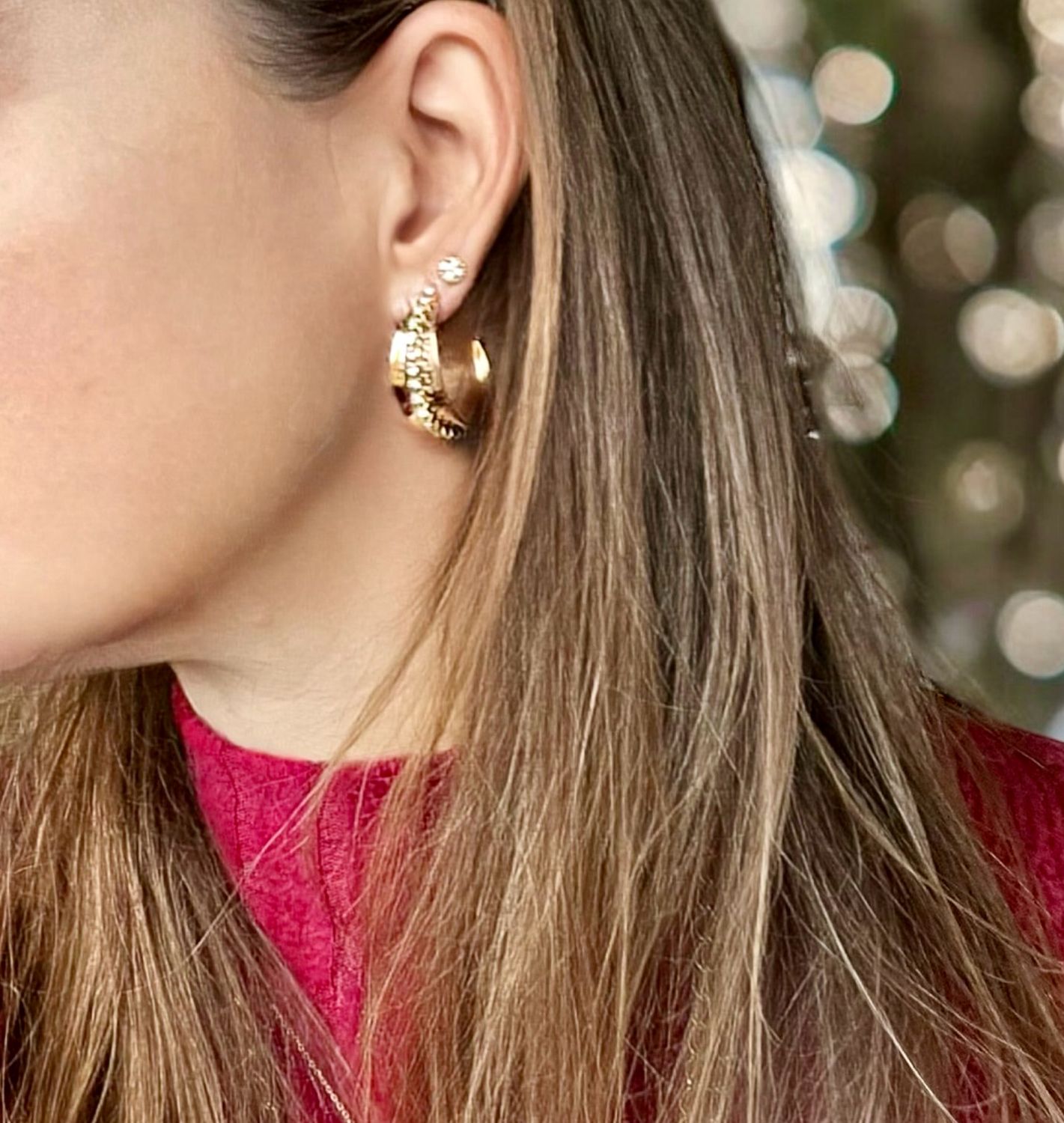 Sparkle Shine Hoops Met Steentjes - Stainless Steel Oorbellen - Nikkelvrij Oorbellen - Cadeau tip