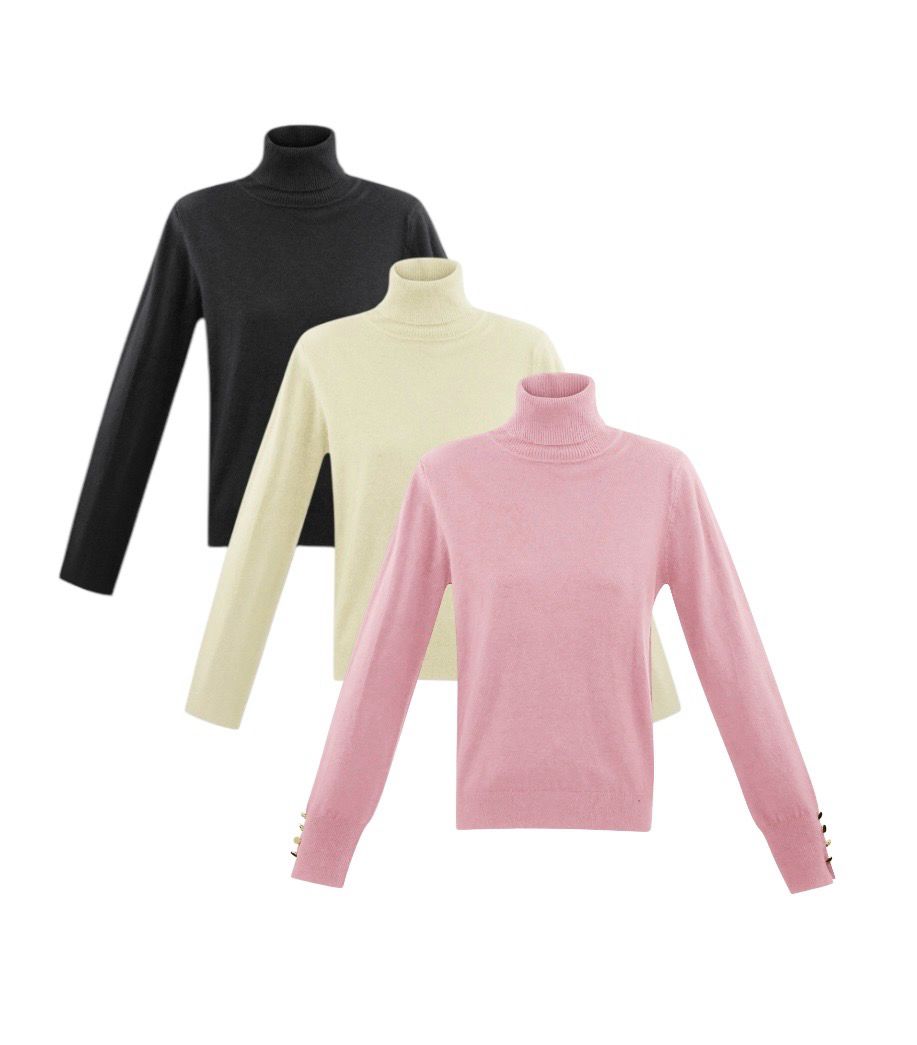 Coltrui Zwart - Coltrui Gebroken Wit- Turtle Neck Sweater - Trui met col - coltrui dames