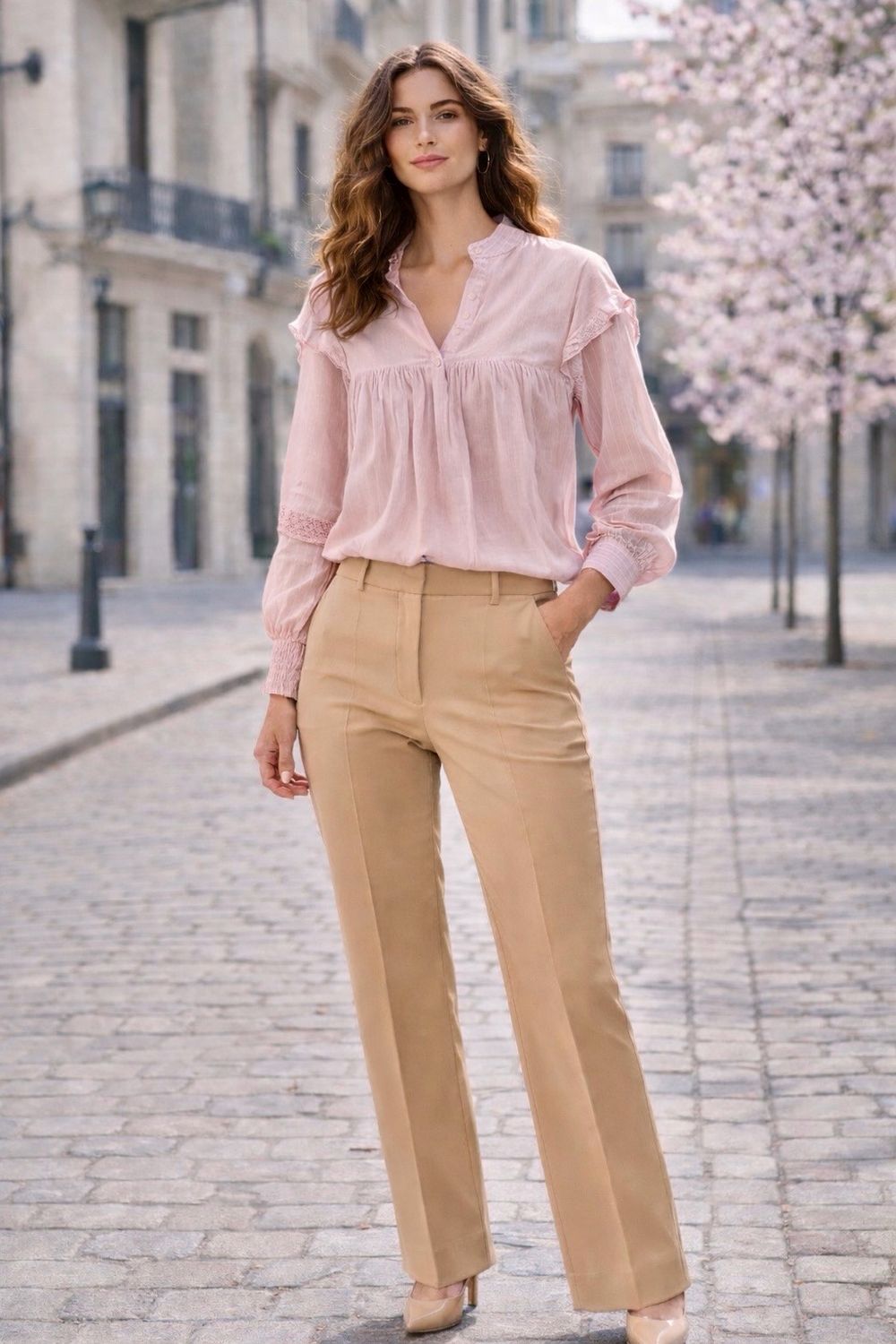 Evelyn Top - Luchtige Top - Dusty Pink - Losse Top - Top Met Lange Mouwen - Top Voor Vrouwen - Roze Top - Roze Blouse