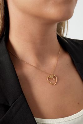 Heartfelt Bow Neckless - Ketting Met Hart - Fijne Ketting Met Hanger - Stainless Steel Ketting - Ketting Voor Dames - Goudkleurige Ketting Heartfelt Bow Neckless - Ketting Met Hart - Fijne Ketting Met Hanger - Stainless Steel Ketting - Ketting Voor Dames - Goudkleurige Ketting