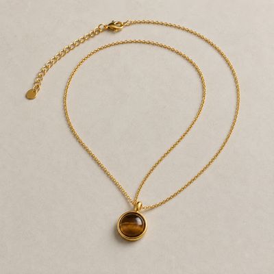 Golden Tiger Eye Ketting – Ronde Tijgeroog Hanger