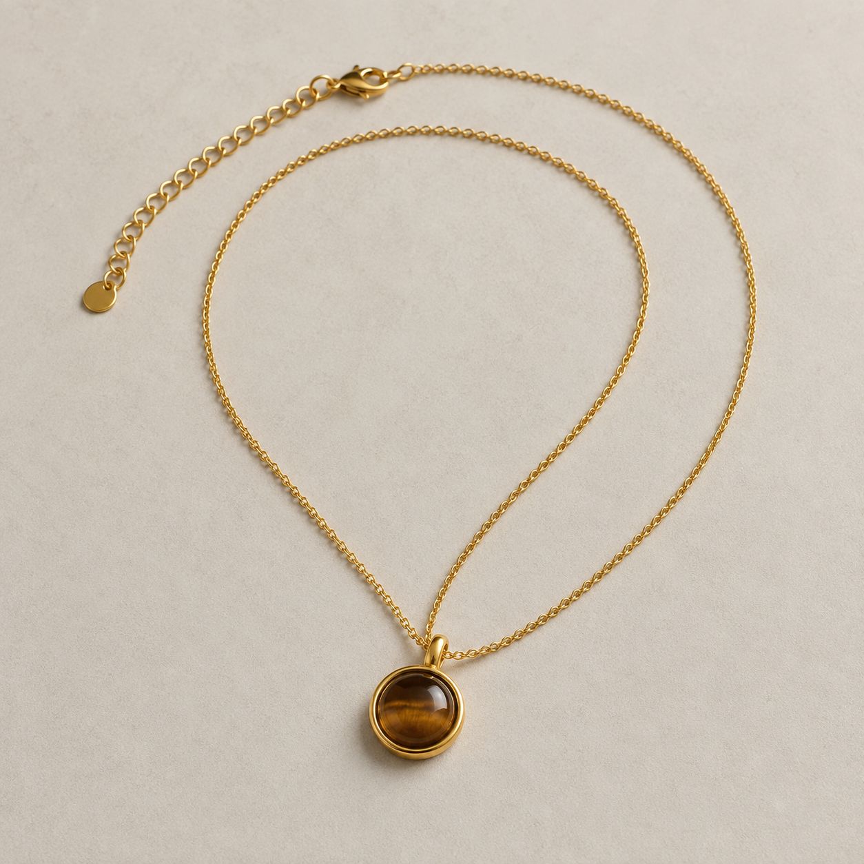 Golden Tiger Eye Ketting – Ronde Tijgeroog Hanger