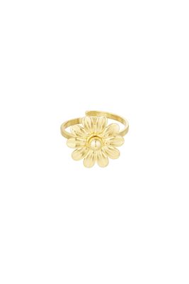 Ring Met Bloem- Stainless steel Ring - Open Ring - One Size Ring