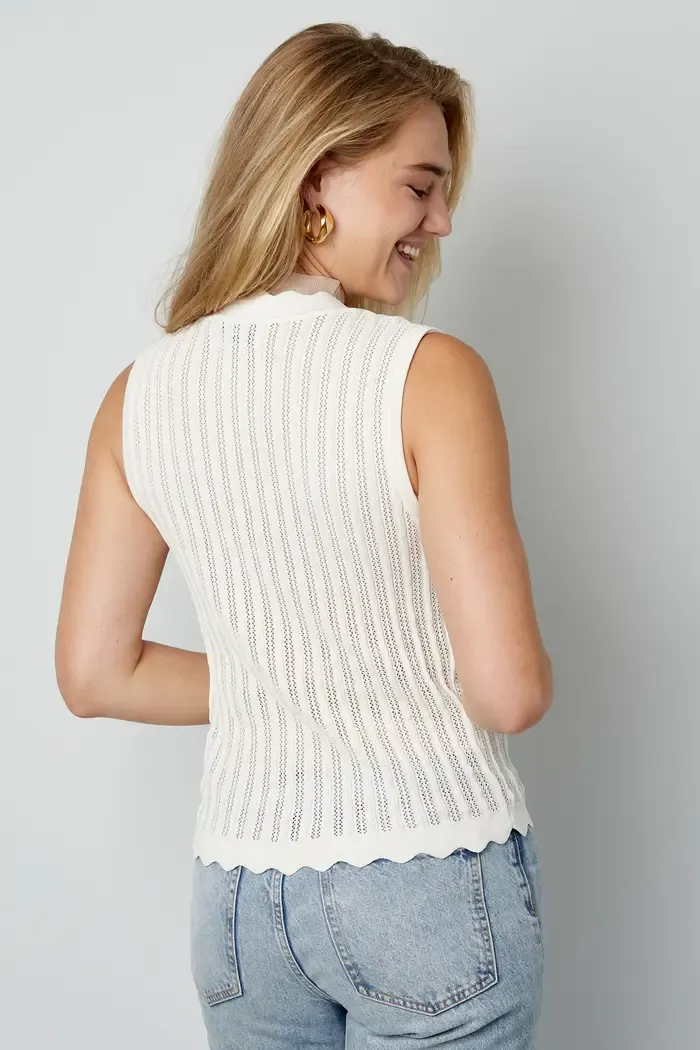 Crochet Top Met Strikjes - Gehaakte Top - Top Zonder Mouwen - Gilet - Gilet Voor Vrouwen