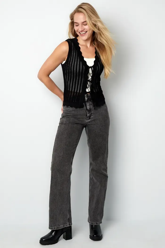 Crochet Top Met Strikjes - Gehaakte Top - Top Zonder Mouwen - Gilet - Gilet Voor Vrouwen