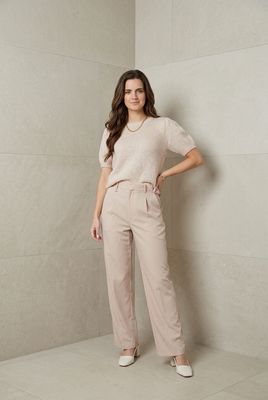 T Shirt Met Pof Mouwen - Knitted Trui Met Korte Mouwen