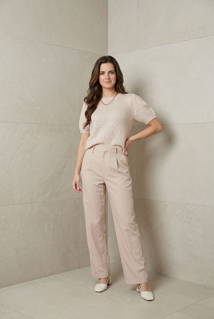 T Shirt Met Pof Mouwen - Knitted Trui Met Korte Mouwen