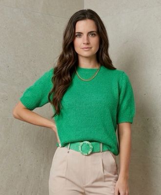 T Shirt Met Pof Mouwen - Knitted Trui Met Korte Mouwen