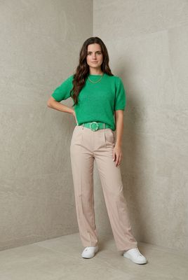 T Shirt Met Pof Mouwen - Knitted Trui Met Korte Mouwen