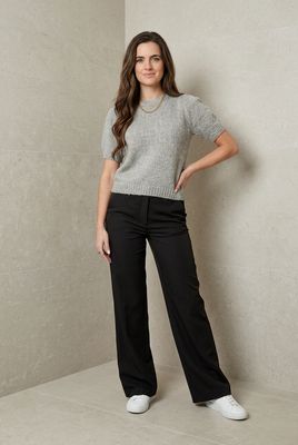 T Shirt Met Pof Mouwen - Knitted Trui Met Korte Mouwen
