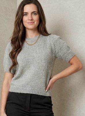 T Shirt Met Pof Mouwen - Knitted Trui Met Korte Mouwen