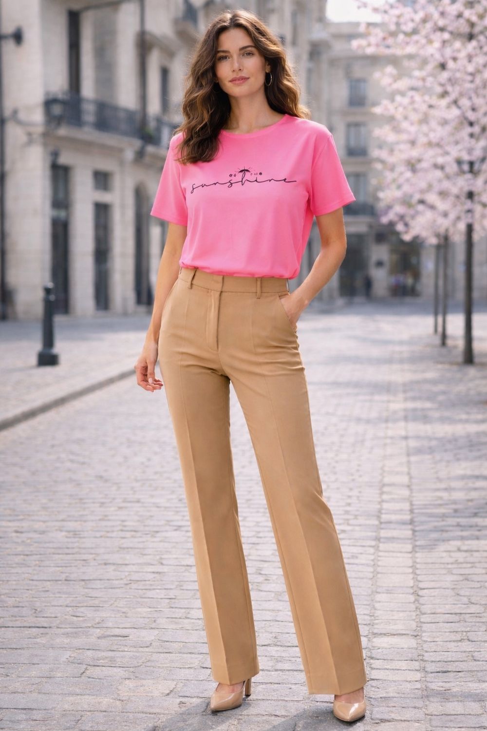 Printed cotton T shirt- Katoenen T shirt voor vrouwen