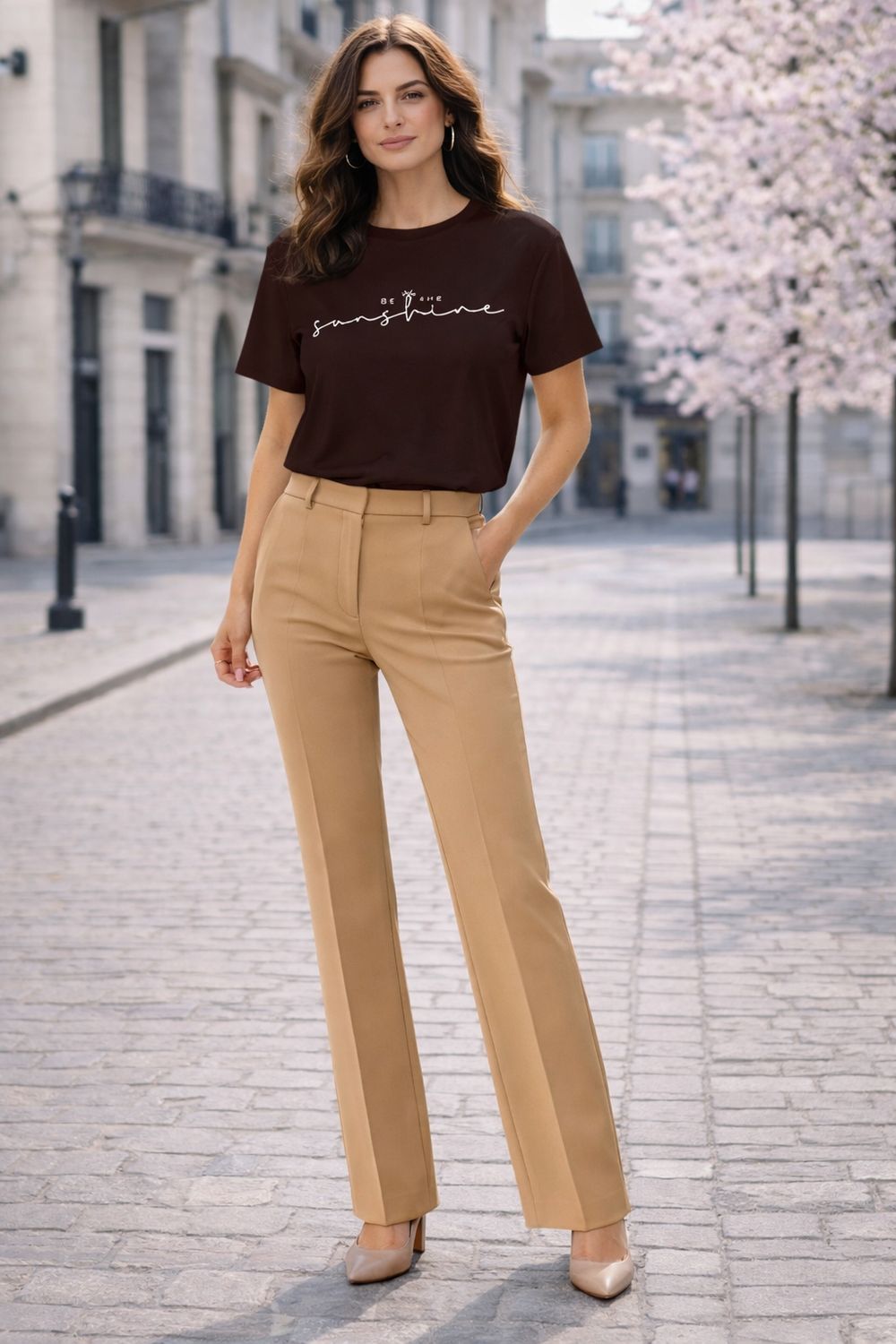 Printed cotton T shirt- Katoenen T shirt voor vrouwen