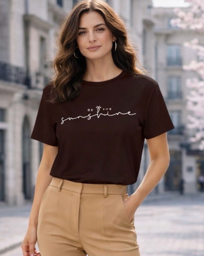 Printed cotton T shirt- Katoenen T shirt voor vrouwen