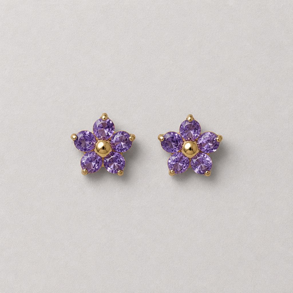 Lavender Bloom Oorstekers – 316 Stainless Steel