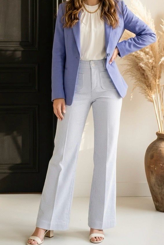 Windy Wide leg striped jeans - Jeans Met Strepen - Broek Voor Vrouwen - Jeans Voor Dames