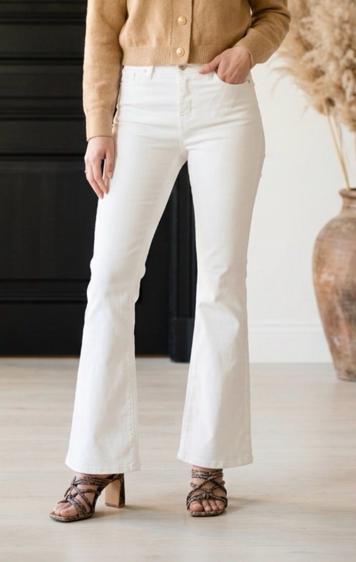 Flared jeans wit - Witte Broek - Witte Jeans Voor Dames