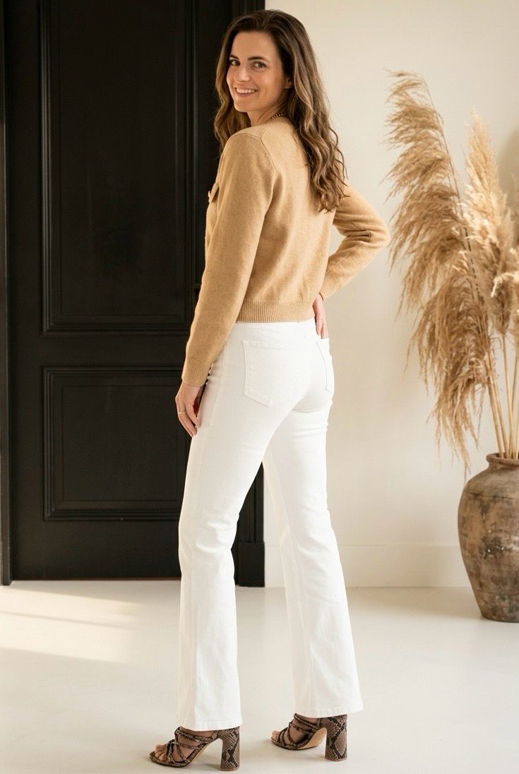 Flared jeans wit - Witte Broek - Witte Jeans Voor Dames