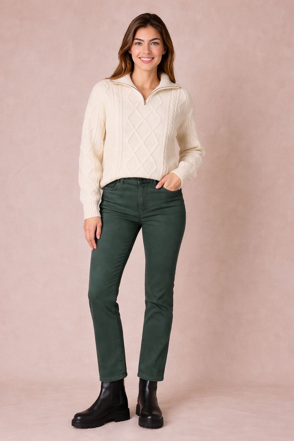 Gekleurde Jeans Recht Model Voor Dames- Straight Fit Jeans