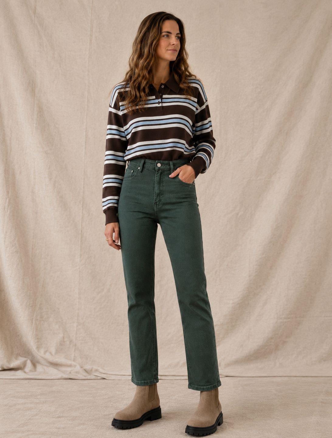 Gekleurde Jeans Recht Model Voor Dames- Straight Fit Jeans