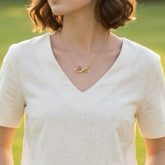 Ketting Met Infinity Pendant- Stainless steel Ketting Infinity - Gold Plated -ketting Cadeau