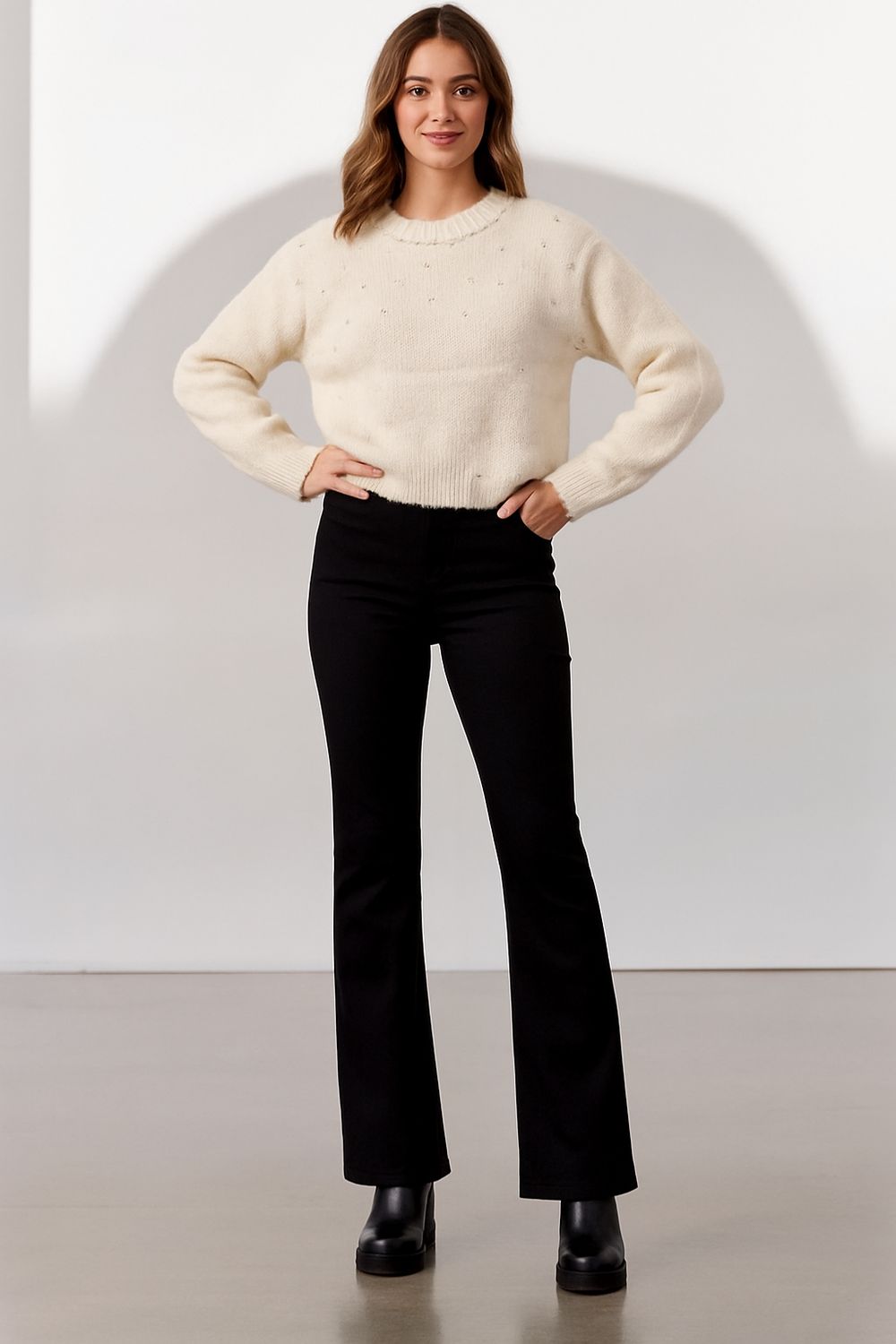 Flared jeans Zwart- Zwarte Broek - Zwarte Jeans Voor Dames