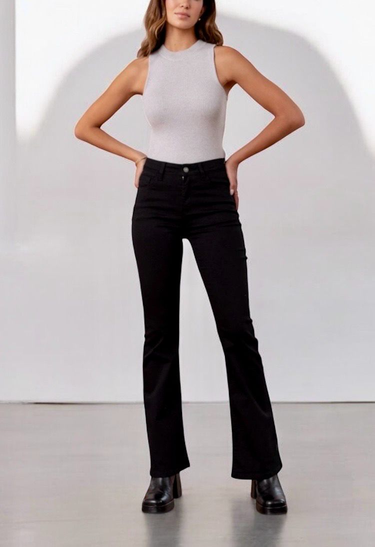 Flared jeans Zwart- Zwarte Broek - Zwarte Jeans Voor Dames