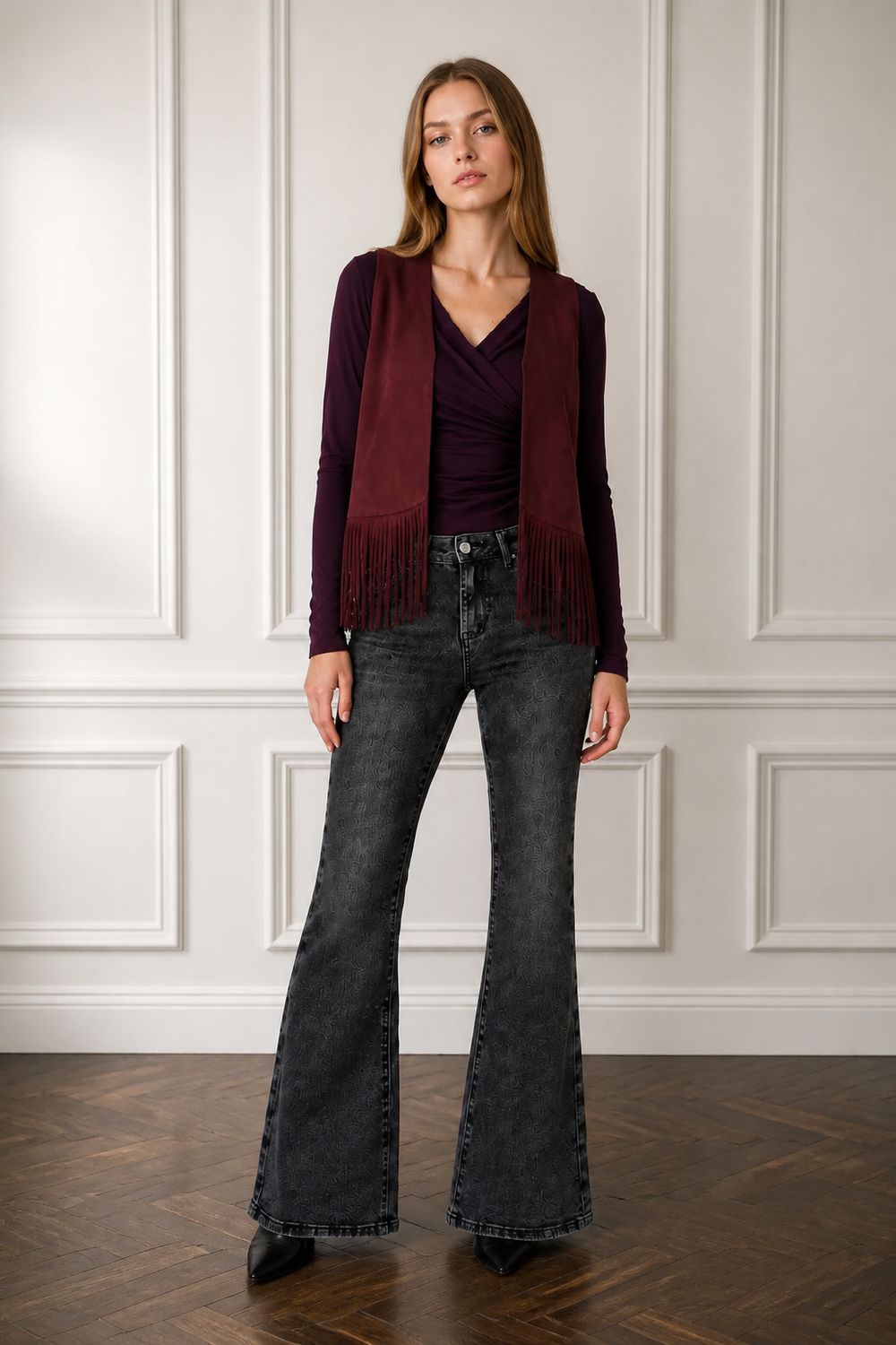 Push Up Flared Jeans – Antraciet Grijs | High Waist