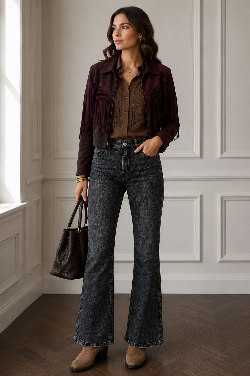 Push Up Flared Jeans – Antraciet Grijs | High Waist