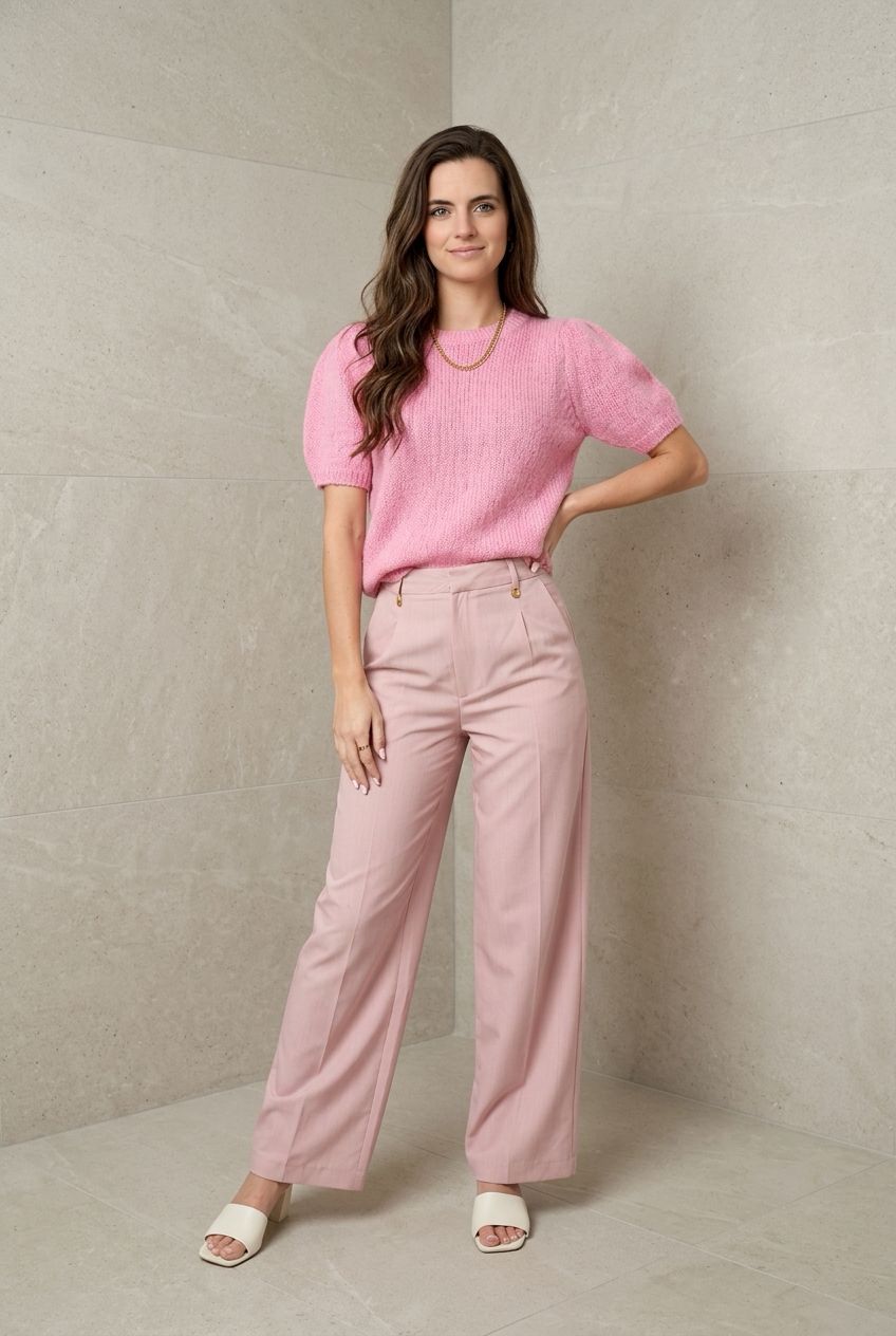 T Shirt Met Pof Mouwen - Knitted Trui Met Korte Mouwen