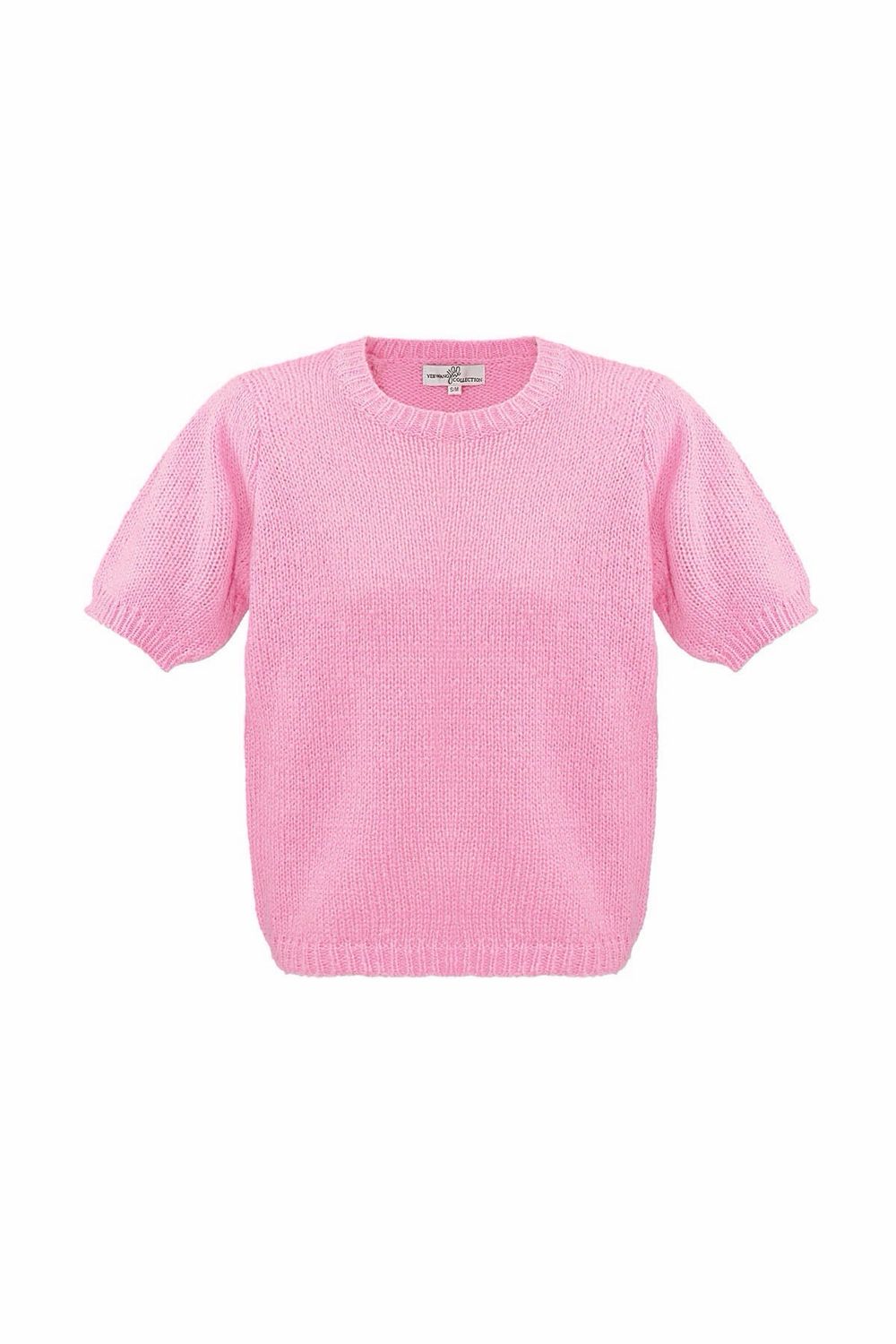 T Shirt Met Pof Mouwen - Knitted Trui Met Korte Mouwen
