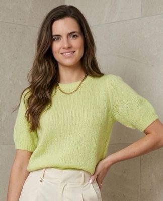 T Shirt Met Pof Mouwen - Knitted Trui Met Korte Mouwen