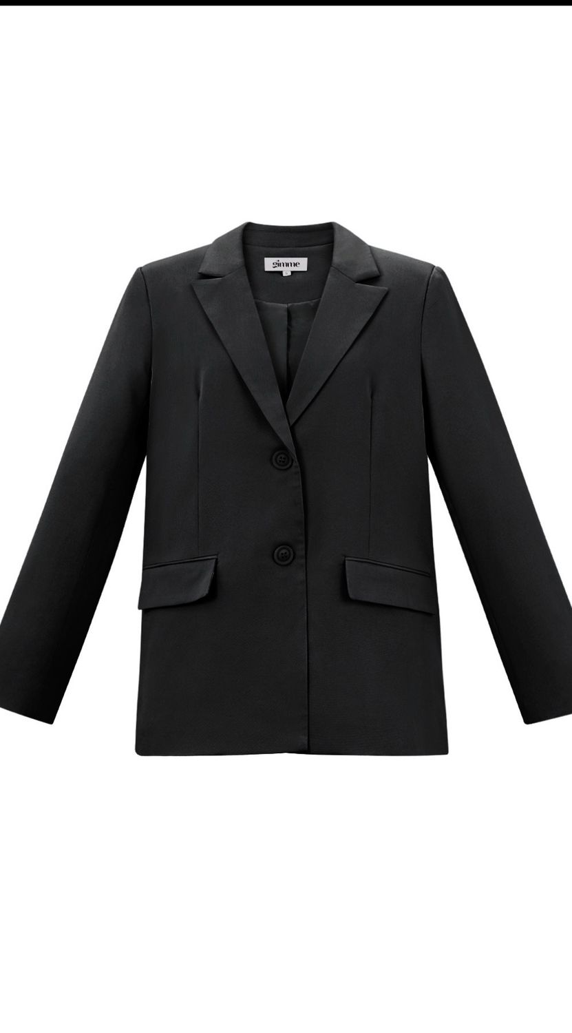 “Dames Blazer met Strikjes Achterkant – Elegante Zwarte Statement Jas”