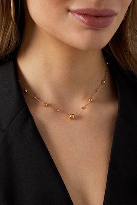 Bolletjes Ketting - fijne ketting met kleine bolletjes - minimalistische Ketting- bolletjesketting dames- subtiele ketting met bolletjes- sierlijke ketting met ronde kralen- fijne goudkleurig ketting