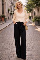 Losse broek in viscose Mix met zakken- soepelvallende broek voor dames