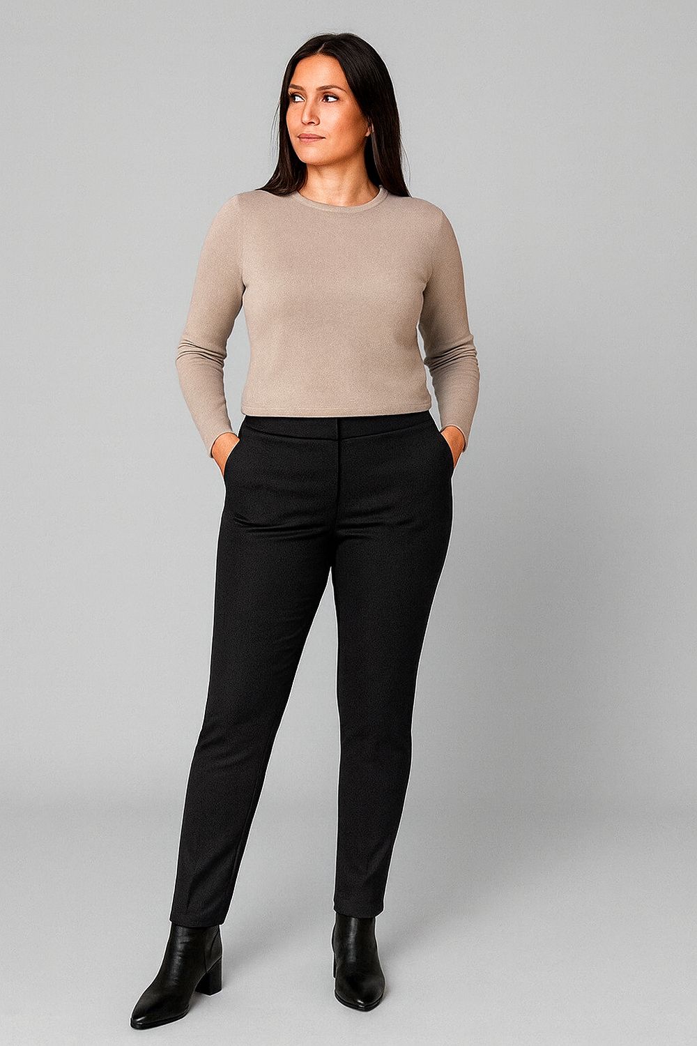 Klassieke geklede mid Waist broek- driekwart costume broek voor dames