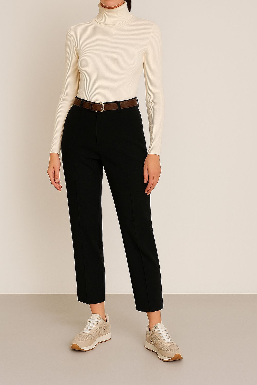 Klassieke geklede mid Waist broek- driekwart costume broek voor dames