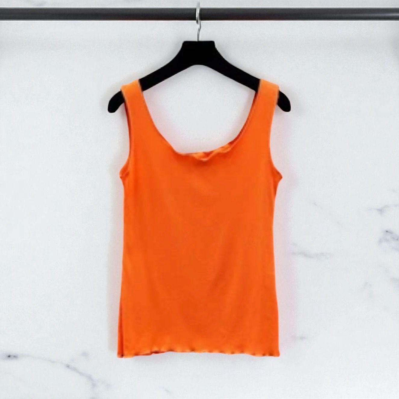 Effen Basic Rib Tanktop - Kwalitatieve Top Met Subtiele Ruffle Voor Dames
