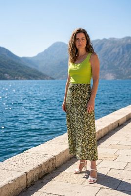 Effen Basic Rib Tanktop - Kwalitatieve Top Met Subtiele Ruffle Voor Dames
