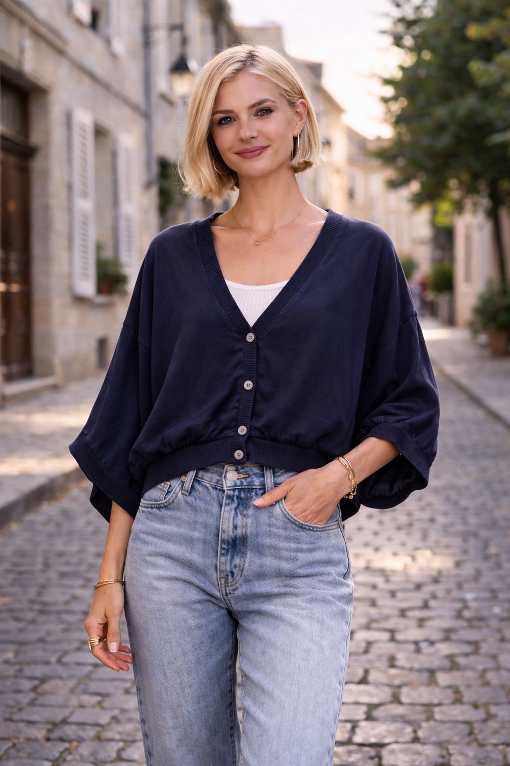 Korte GILET Voor Danes- Satin Look Kimono Gilet