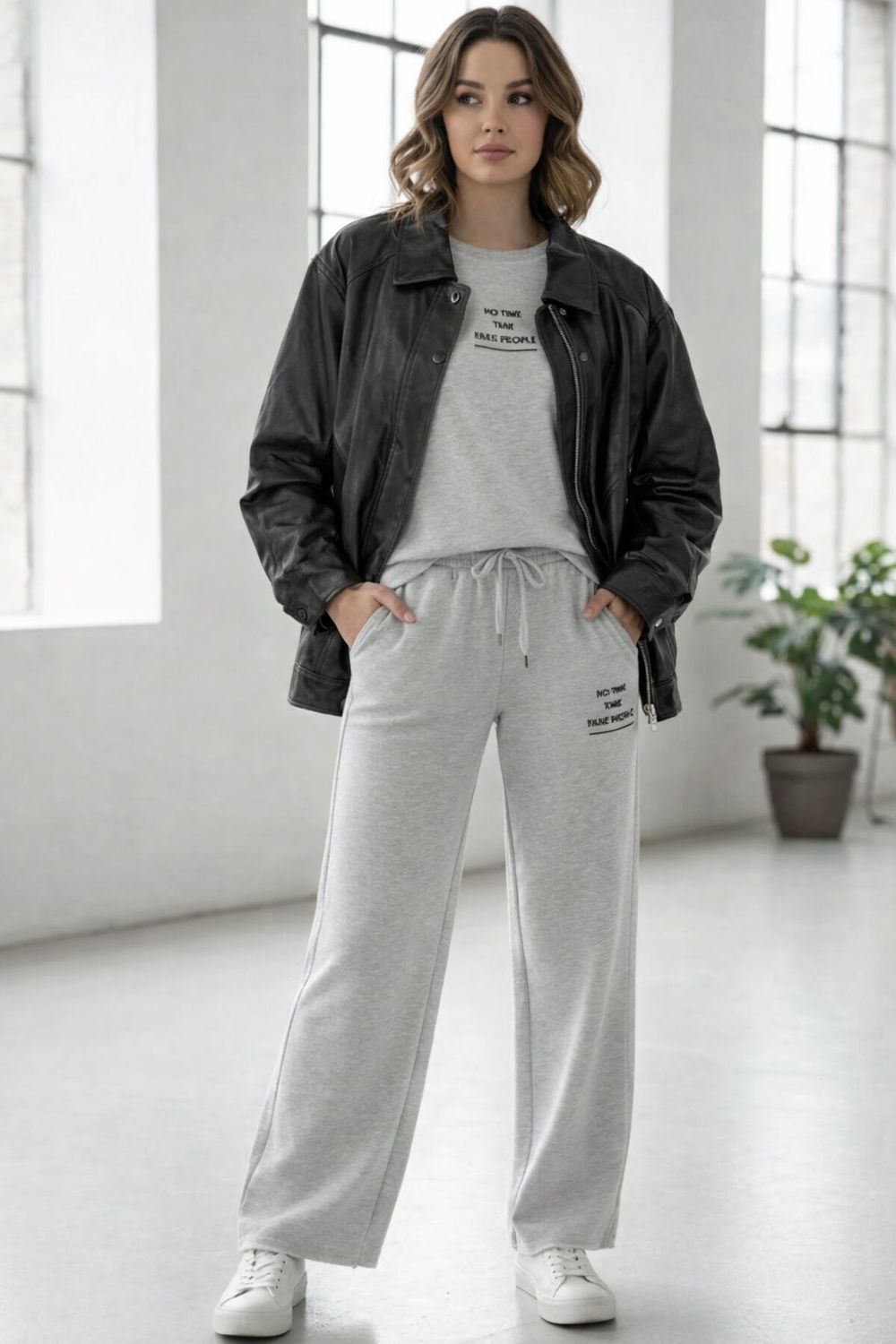 Faux leather Oversized Unisex bomber jacket- Namaakleder Tussenjas Herfst/ Winter