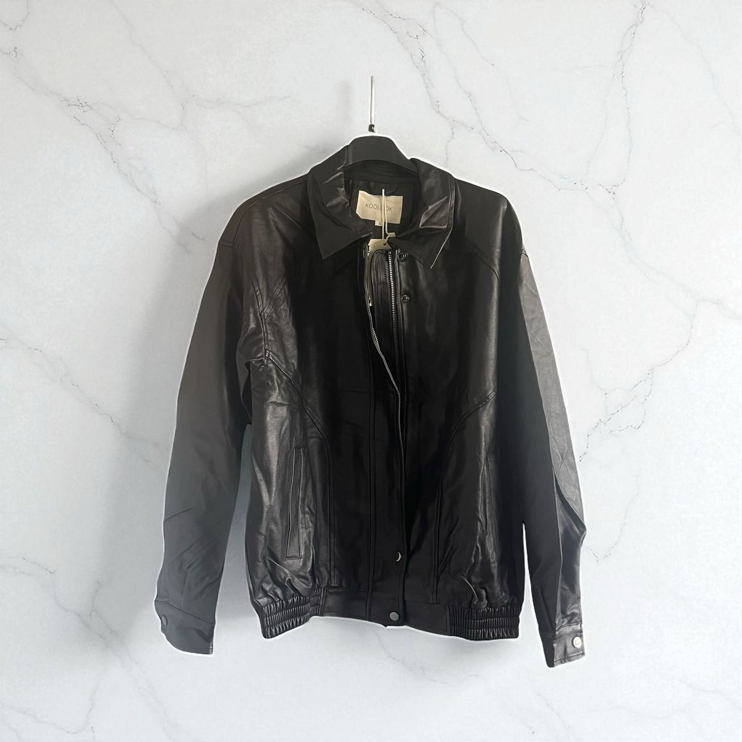 Faux leather Oversized Unisex bomber jacket- Namaakleder Tussenjas Herfst/ Winter