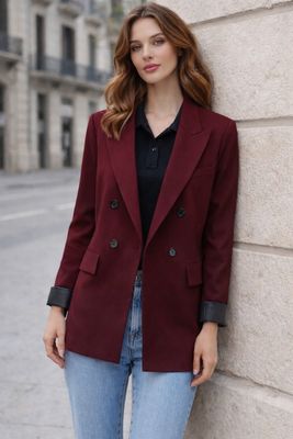 Blazer Jas Met Knoopsluiting en Binnenvoering Voor Dames