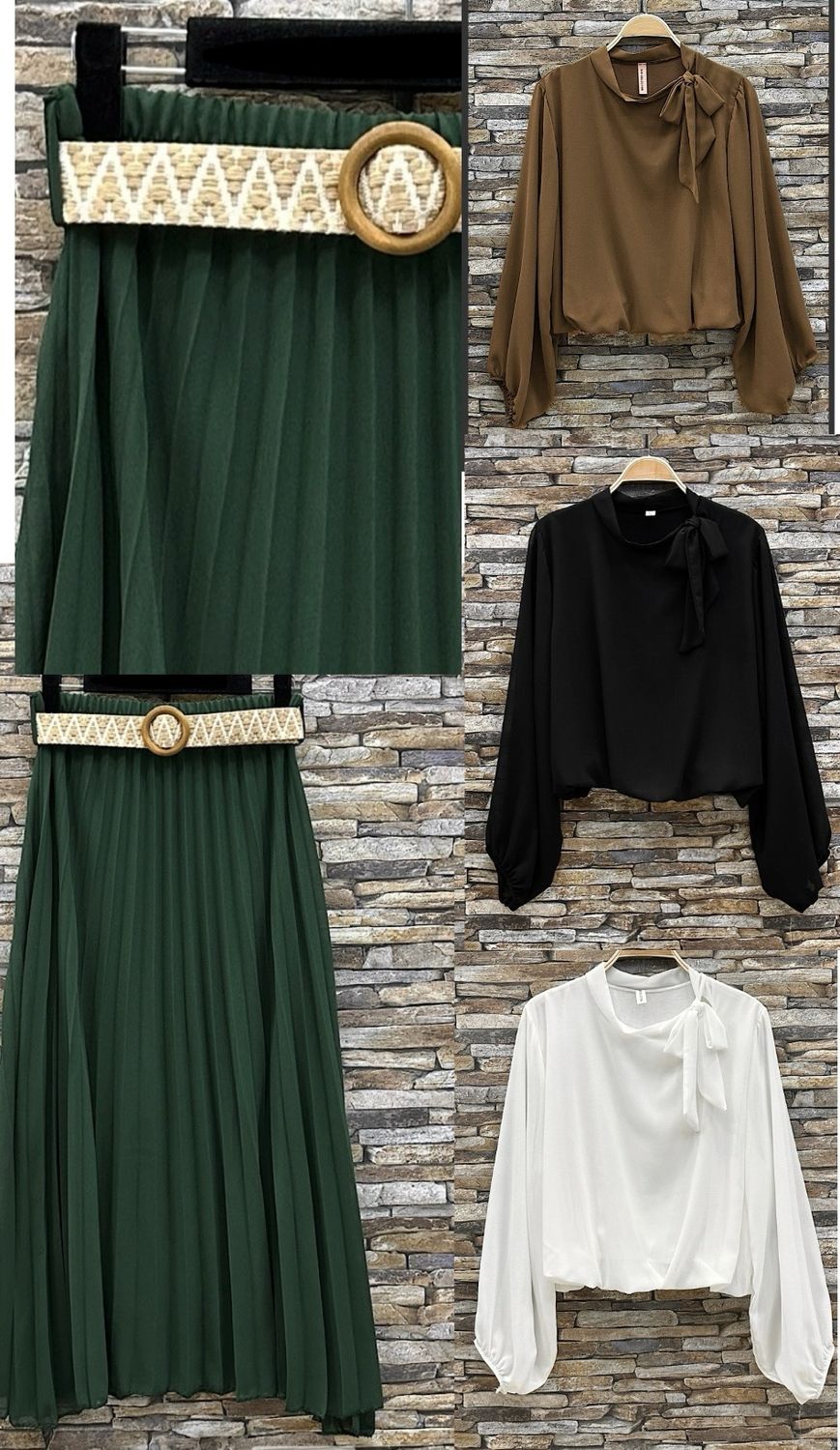Effen kleur Vloeiende plooirok met viscose lining- midi rok met bohemian belt
