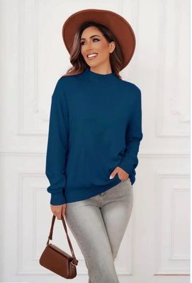 One Size Zachte Lichte Ronde Nek Basic Sweater Voor Dames