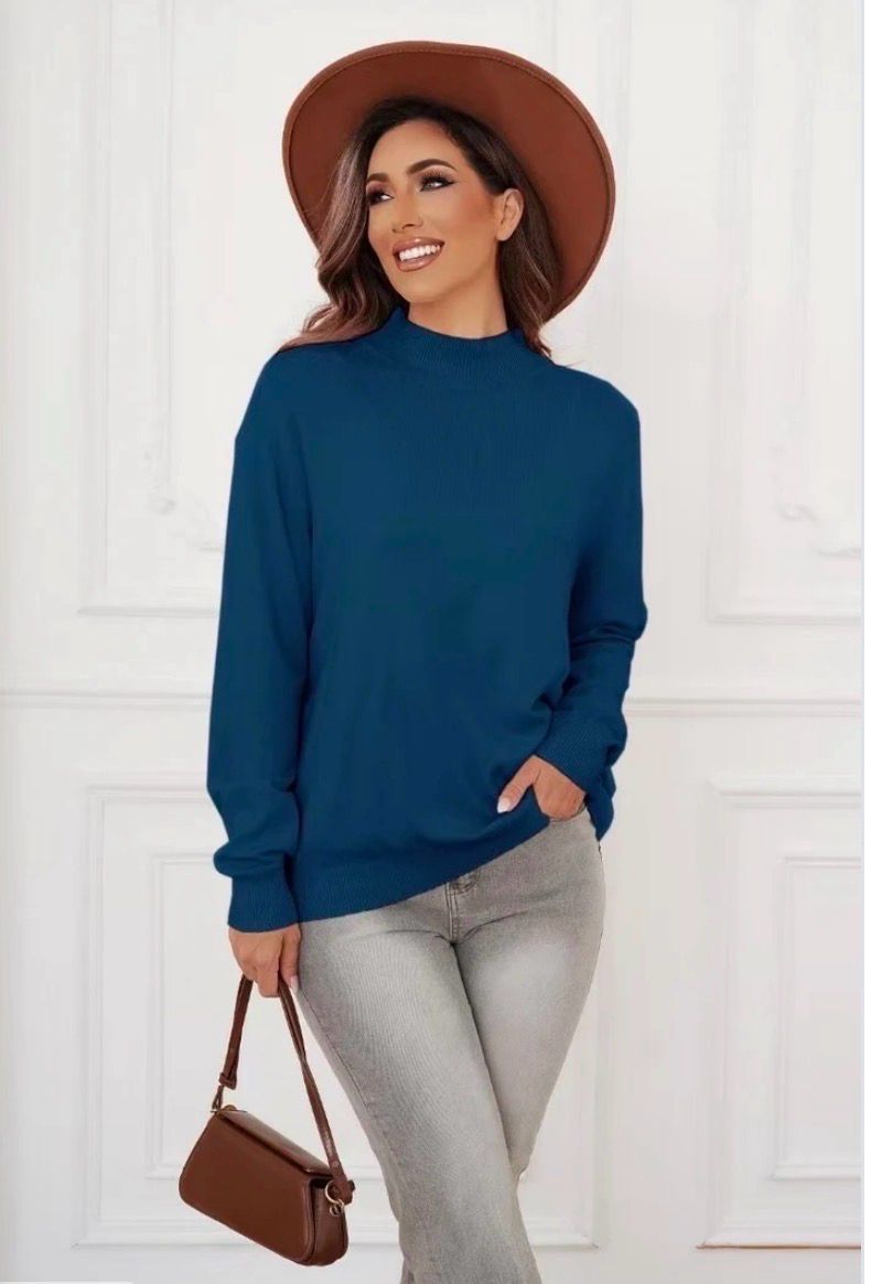 One Size Zachte Lichte Ronde Nek Basic Sweater Voor Dames