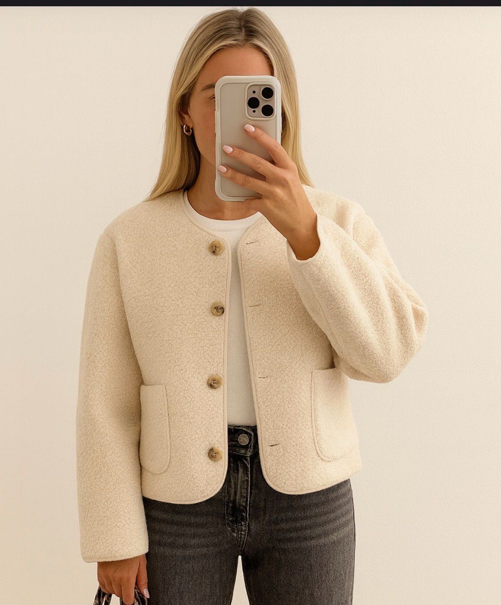 Bouclé Boxy Jacket – Luxe Minimal Chic