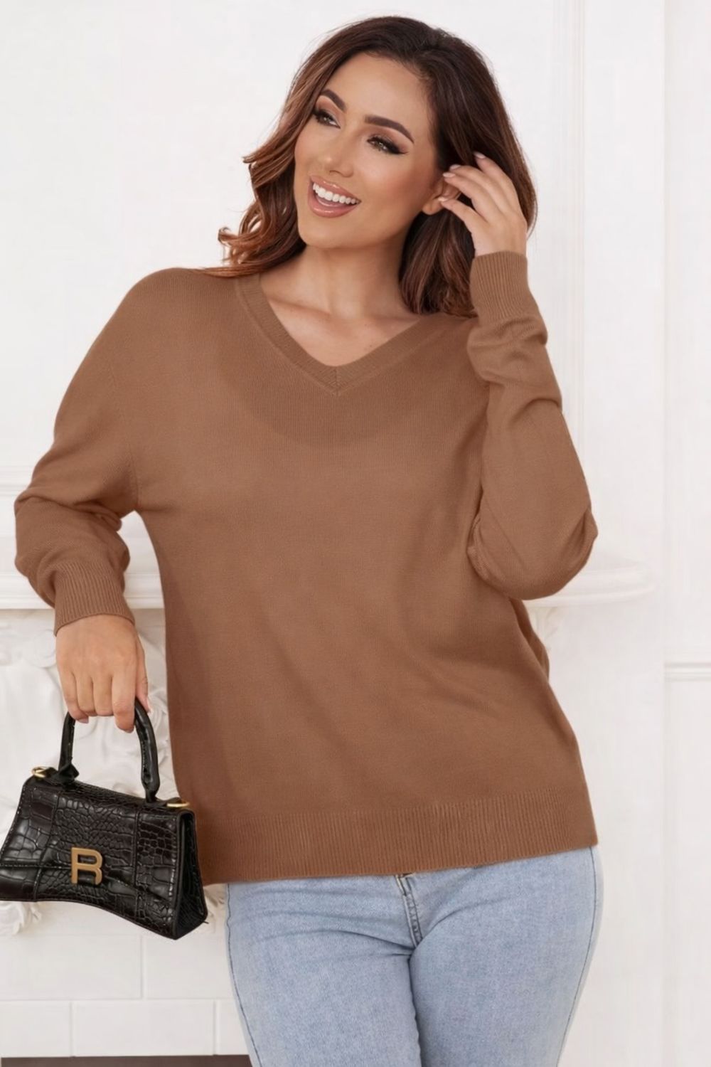 one size Zachte Comfy V-Hals Sweaters – Everyday Essentials